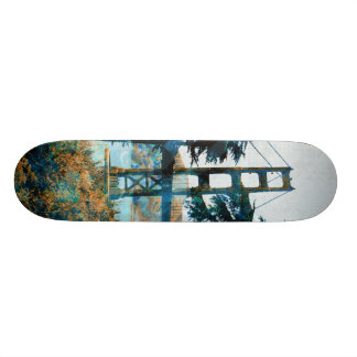Skateboard Pont magique Blue_orange de coucher du soleil