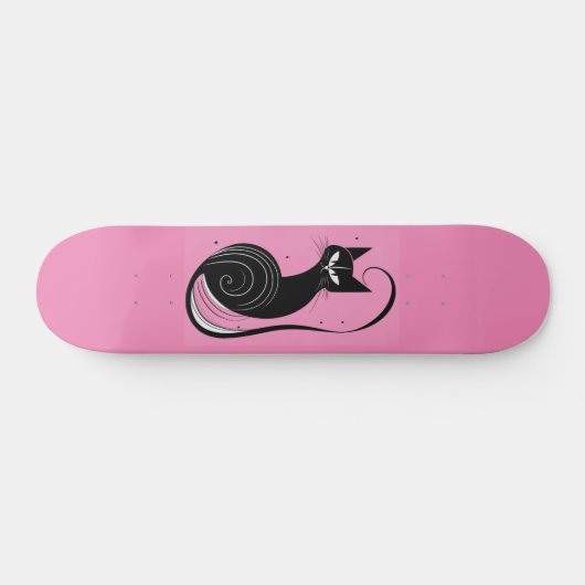 SKATEBOARD PONT ROSE CHAT NOIR (Horz)