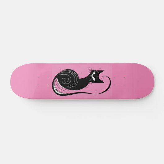 SKATEBOARD PONT ROSE CHAT NOIR (Horz)