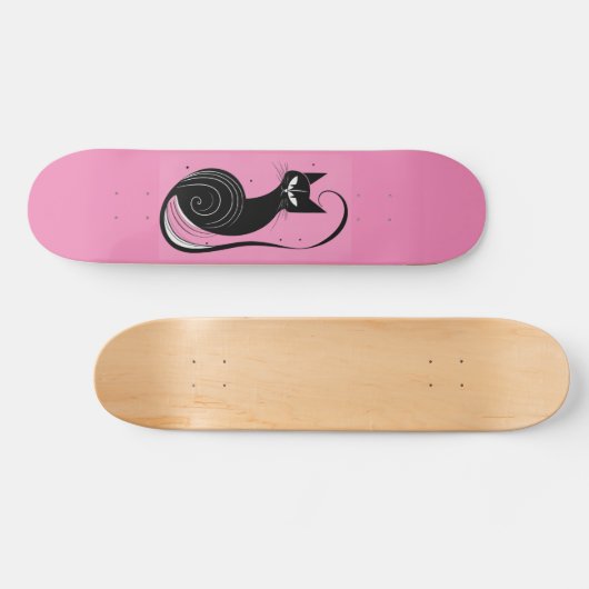 SKATEBOARD PONT ROSE CHAT NOIR (Horz)