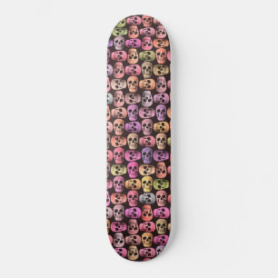 Skateboard Pop de crâne gothique Art coloré Amusement desig