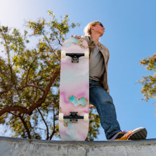 Skateboard Porte rose clair Marbre Collection populaire