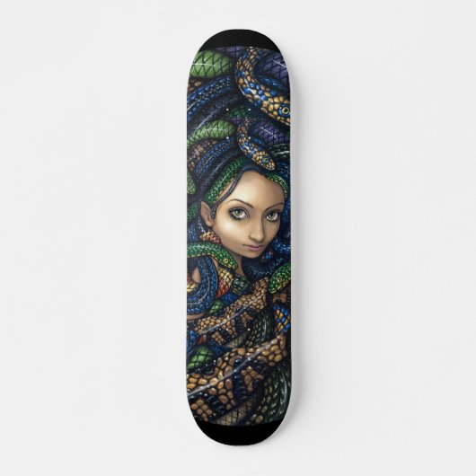 Skateboard Portrait de goth de mythologie de serpent de (Devant)