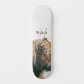 Skateboard Portrait de vache Highland nom personnalisé monogr (Recto)