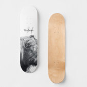 Skateboard Portrait de vache Highland premier monogramme noir (Recto)