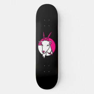 Skateboard Portrait numérique de chèvre rose Arrière - plan n