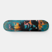 Skateboard Portrait Tropical Rétro avec Vibes Pop Art - Cool (Horz)
