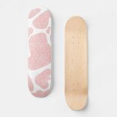 Skateboard Poster de animal rose Gold Blanc Grand Cow Spots (Recto)