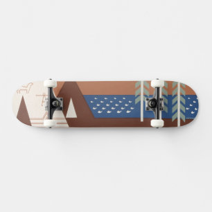 Skateboard Poster vintage Promouvoir Les Voyages Au Montana.