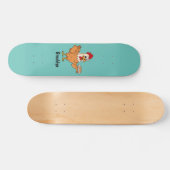 Skateboard Poulet avec oeufs sur plaque de dessin animé (Horz)