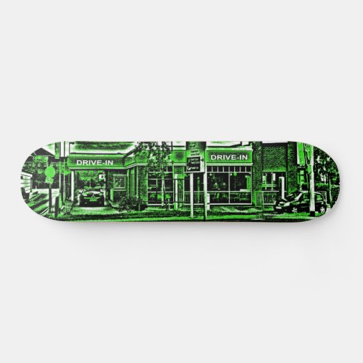 Skateboard Poulet frit au volant en vert (Horz)