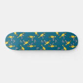 Skateboard Poulets et tronçonneuses bleus (Horz)