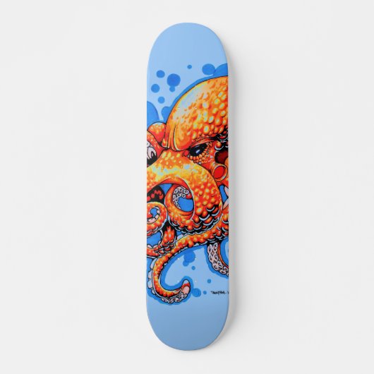 Skateboard poulpe orange (Devant)