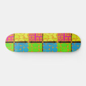 Skateboard Pourpre, jaune, bleu de Lite, vert de chaux, (Horz)