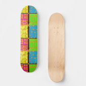 Skateboard Pourpre, jaune, bleu de Lite, vert de chaux, (Recto)