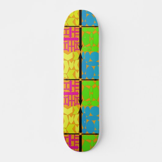 Skateboard Pourpre, jaune, bleu de Lite, vert de chaux, (Devant)