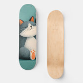 Skateboard Preneur de sieste professionnel Chat drôle endormi (Recto)