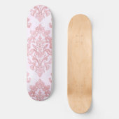 Skateboard Pretty in Pink Victorian Damask Watercolor Pattern (Recto)