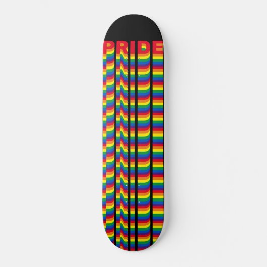 Skateboard Pride lgbt lgbtq queer gay rainbow retro black (Recto)