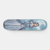Skateboard Princesse bleu argent dans la forêt (Horz)