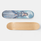 Skateboard Princesse bleu argent dans la forêt (Horz)