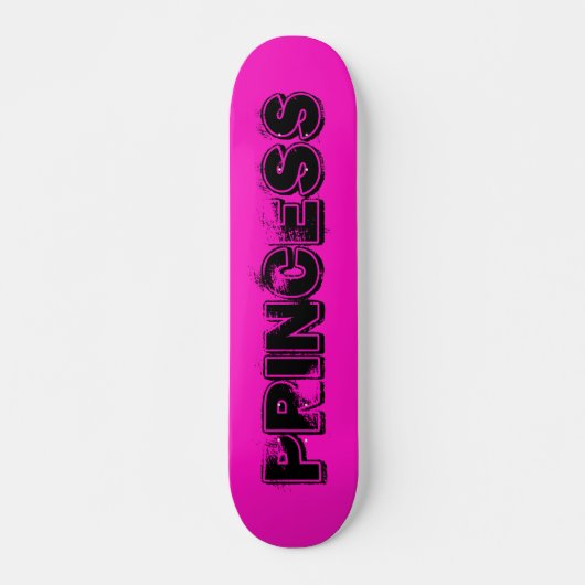 Skateboard Princesse de style Grunge rose chaud (Devant)