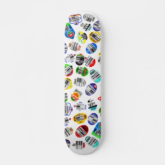 Skateboard Produce Barcode Stickers (Devant)