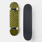 Skateboard prudence rayures noires jaunes en construction (Recto)