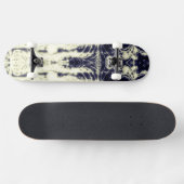 Skateboard psychedelic abstract art black and white (Horz)