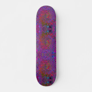 Skateboard Psychedelic Groovy Magenta Retro Liquid Swirl