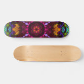 Skateboard Psychédélique Mandala Fleur violet orange et vert (Horz)