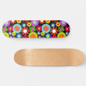 Skateboard Puissance de fleur hippie de printemps rétro (Horz)