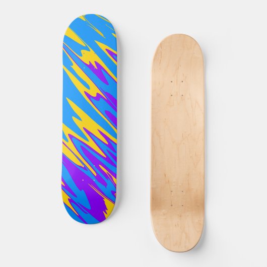 Skateboard Pulvériser Peinture jaune bleu pourpre (Recto)