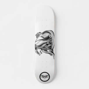 Skateboard Puma family black and white line art drawing