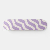 Skateboard Purple and Cream Wavy Lines Psychedelic stripes (Horz)