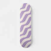 Skateboard Purple and Cream Wavy Lines Psychedelic stripes (Devant)