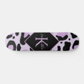 Skateboard Purple Black Leopard Cheetah Spots Print Monogram (Horz)
