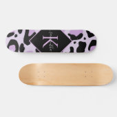 Skateboard Purple Black Leopard Cheetah Spots Print Monogram (Horz)