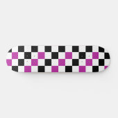 Skateboard Purple Black White Checkered Pattern Design  (Horz)