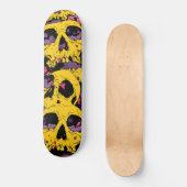 Skateboard Purple Clouds primé sur Jaune (Recto)