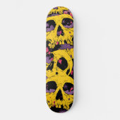 Skateboard Purple Clouds primé sur Jaune (Recto)