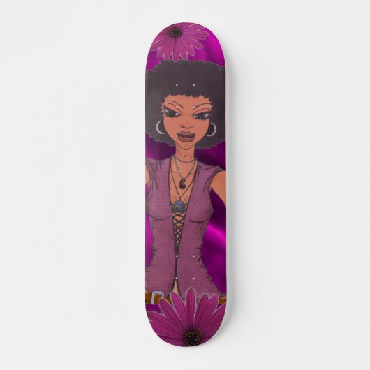 Skateboard Purple Daisy Retro Girl (Devant)