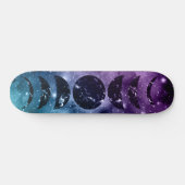 Skateboard Purple Galaxie Turquoise Nebula Dream Moon Phases  (Horz)