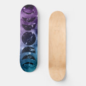 Skateboard Purple Galaxie Turquoise Nebula Dream Moon Phases  (Recto)