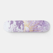 Skateboard Purple Lavender Lilac Gold Sunset Sun & Sea Waves (Horz)