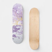 Skateboard Purple Lavender Lilac Gold Sunset Sun & Sea Waves (Recto)