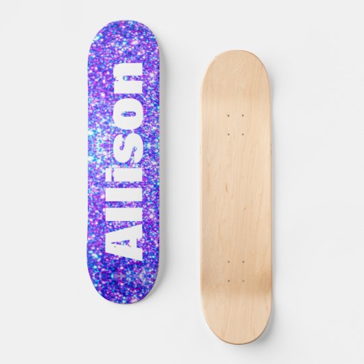 Skateboard Purple Parties scintillant Faux Filles Personnalis (Recto)