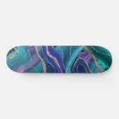 Skateboard Purple Turquoise Galaxy Nebula Agate No. 1 Parties (Horz)
