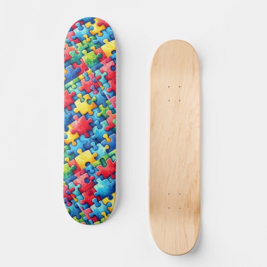 Skateboard Puzzle sensibilisation sur l'autisme (Recto)