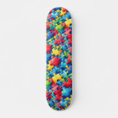 Skateboard Puzzle sensibilisation sur l'autisme (Devant)